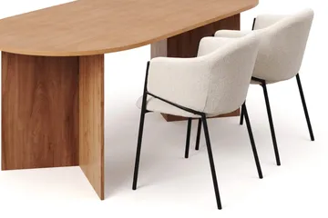 Vera spisegruppe rektangulær 180 cm eik med 6 Filip spisestoler - Eik - Møbler - Bord - Spisegruppe