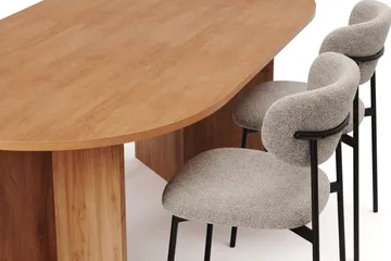 Vera spisegruppe rektangulær 180 cm eik med 6 Lucy spisestoler - Eik - Møbler - Bord - Spisegruppe