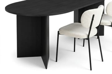 Vera spisegruppe rektangulær 180 cm svart med 6 Gemmiano spisestoler - Svart - Møbler - Bord - Spisegruppe
