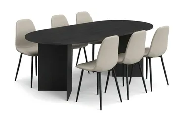 Beige/Metallben Svart - Mørk brun