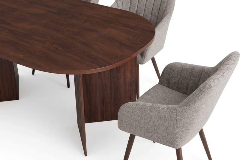 Vera spisegruppe rektangulær 180 cm valnøtt med 6 Filippa spisestoler - Valnøtt - Møbler - Bord - Spisegruppe