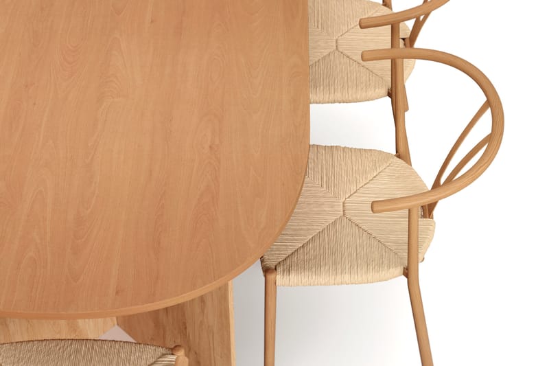 Vera spisegruppe rektangulær 220 cm eik med 6 Elysia spisestoler - Eik - Møbler - Bord - Spisegruppe