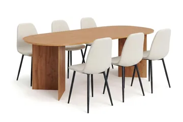 Beige/metallben svart - Mørk brun