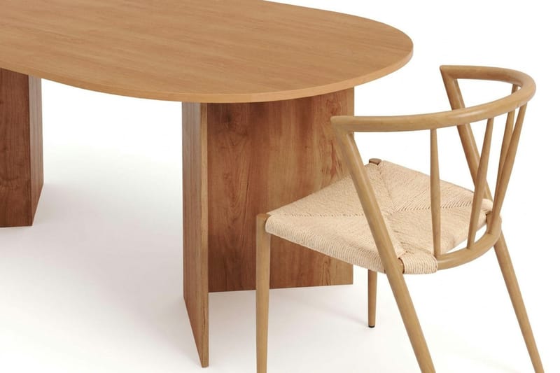 Vera spisegruppe rektangulær 220 cm eik med 6 Winston spisestoler - Eik - Møbler - Bord - Spisegruppe