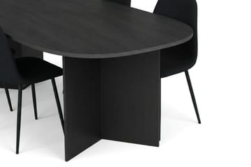 Vera spisegruppe rektangulær 220 cm svart med 6 Nibe spisestoler - Svart - Møbler - Bord - Spisegruppe