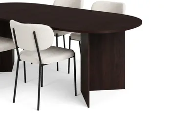 Vera spisegruppe rektangulært 220 cm med 4 Gemmiano spisestoler - Røkt eik - Møbler - Bord - Spisegruppe