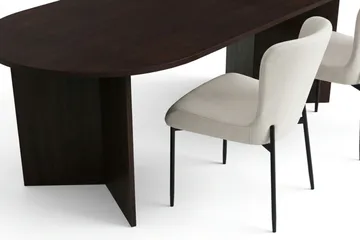 Vera spisegruppe rektangulært 220 cm røkt eik med 6 Elsie spisestoler - Røkt eik/Beige - Møbler - Bord - Spisegruppe