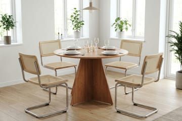 Vera spisegruppe rund 110 cm eik med 4 Build spisestoler - Eik - Møbler - Bord - Spisegruppe