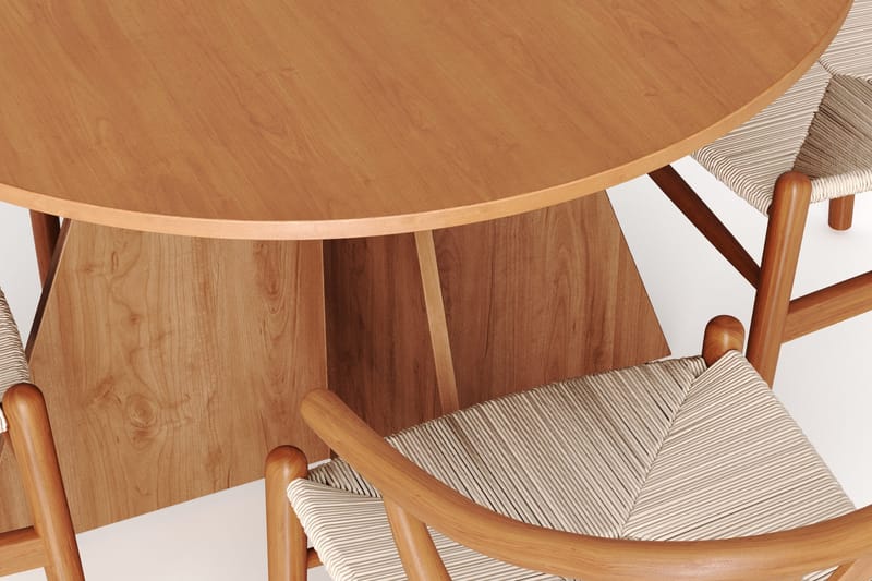 Vera spisegruppe rund 110 cm eik med 4 Dastoori spisestoler - Eik - Møbler - Bord - Spisegruppe