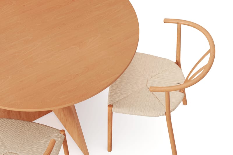 Vera spisegruppe rund 110 cm eik med 4 Elysia spisestoler - Eik - Møbler - Bord - Spisegruppe