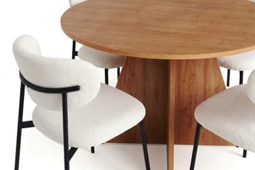 Vera spisegruppe rund 110 cm eik med 4 Lucy spisestoler - Eik - Møbler - Bord - Spisegruppe