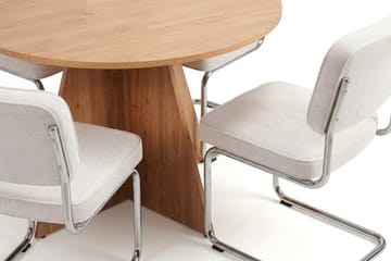 Vera spisegruppe rund 110 cm eik med 4 Milva spisestoler - Eik - Møbler - Bord - Spisegruppe