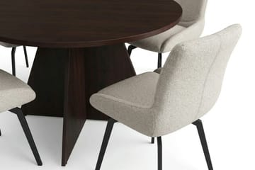 Vera spisegruppe rund 110 cm røkt eik med 4 Mora spisestoler - Røkt eik - Møbler - Bord - Spisegruppe