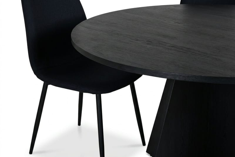 Vera spisegruppe rund 110 cm svart med 4 Nibe spisestoler - Svart - Møbler - Bord - Spisegruppe