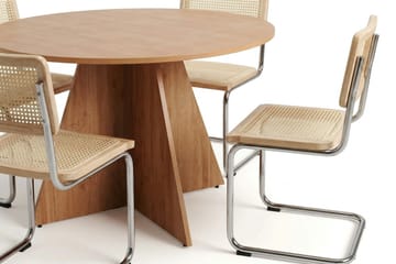 Vera spisegruppe rund 130 cm eik med 6 Build spisestoler - Eik - Møbler - Bord - Spisegruppe