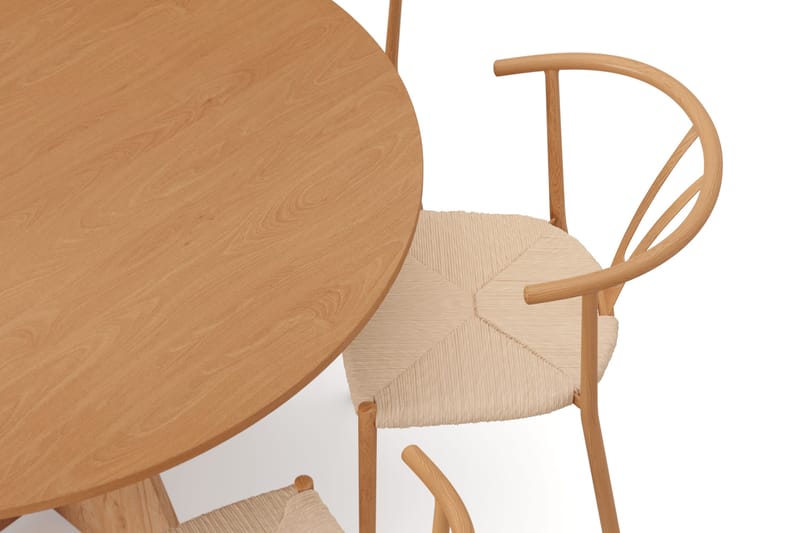 Vera spisegruppe rund 130 cm eik med 6 Elysia spisestoler - Eik - Møbler - Bord - Spisegruppe