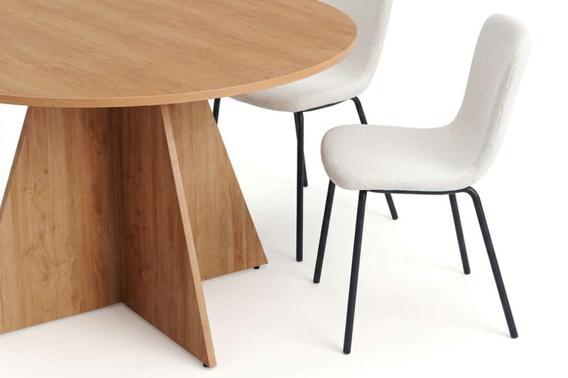 Vera spisegruppe rund 130 cm eik med 6 Katy spisestoler - Eik - Møbler - Bord - Spisegruppe