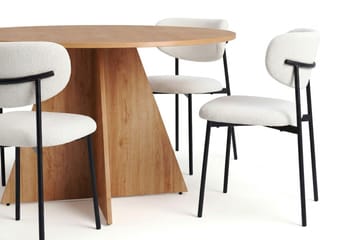 Vera spisegruppe rund 130 cm eik med 6 Lucy spisestoler - Eik - Møbler - Bord - Spisegruppe