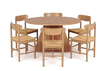 Vera spisegruppe rund 130 cm eik med 6 Malte spisestoler - Møbler - Bord - Spisegruppe