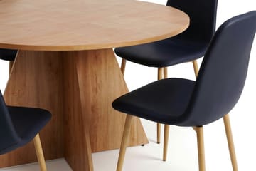 Vera spisegruppe rund 130 cm eik med 6 Nibe spisestoler - Eik - Møbler - Bord - Spisegruppe