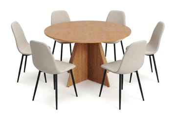 Beige/Metallben Svart - Mørk brun