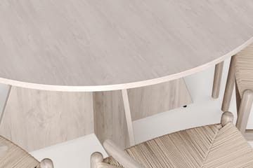 Vera spisegruppe rund 130 cm hvitlasert med 6 Dastoori spisestoler - Hvitlasert - Møbler - Bord - Spisegruppe