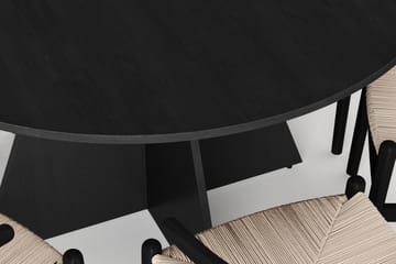 Vera spisegruppe rund 130 cm svart med 6 Dastoori spisestoler - Svart - Møbler - Bord - Spisegruppe