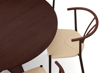 Vera spisegruppe rund 130 cm valnøtt med 6 Elysia spisestoler - Valnøtt - Møbler - Bord - Spisegruppe