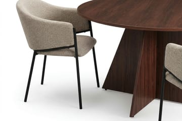 Vera spisegruppe rund 130 cm valnøtt med 6 Filip spisestoler - Valnøtt - Møbler - Bord - Spisegruppe