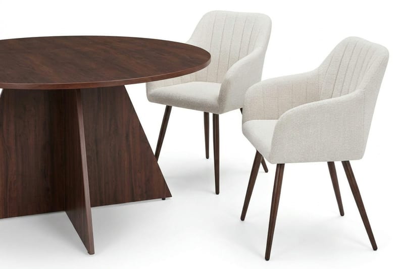Vera spisegruppe rund 130 cm valnøtt med 6 Filippa spisestoler - Valnøtt - Møbler - Bord - Spisegruppe