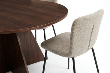 Vera spisegruppe rund 130 cm valnøtt med 6 Katy spisestoler - Valnøtt - Møbler - Bord - Spisegruppe