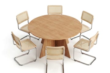 Vera spisegruppe rund 150 cm eik med 6 Build spisestoler - Eik - Møbler - Bord - Spisegruppe