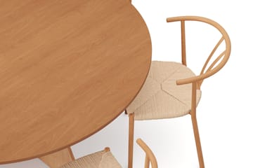 Vera spisegruppe rund 150 cm eik med 6 Elysia spisestoler - Eik - Møbler - Bord - Spisegruppe
