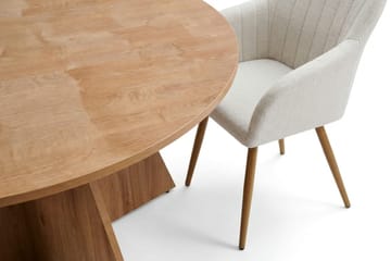 Vera spisegruppe rund 150 cm eik med 6 Filippa spisestoler - Eik - Møbler - Bord - Spisegruppe