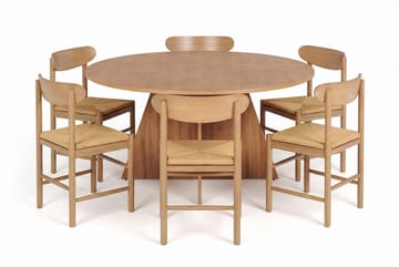 Vera Spisegruppe rund 150 cm Eik med 6 Malte Spisestoler - Møbler - Bord - Spisegruppe