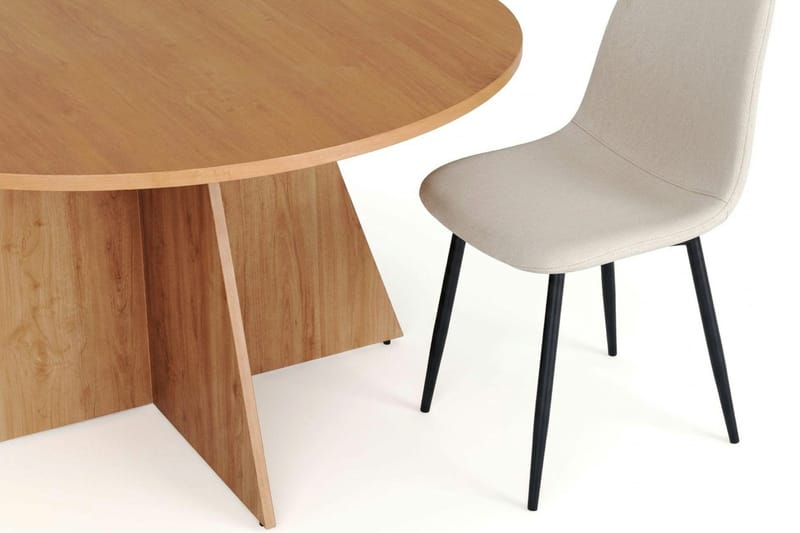 Vera spisegruppe rund 150 cm eik med 6 Nibe spisestoler - Eik - Møbler - Bord - Spisegruppe