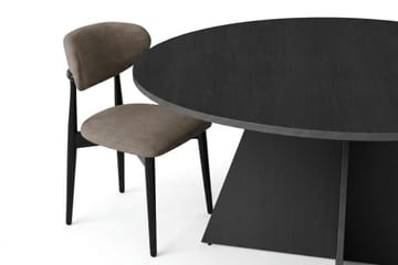 Vera spisegruppe rund 150 cm svart med 6 Molly spisestoler - Svart - Møbler - Bord - Spisegruppe