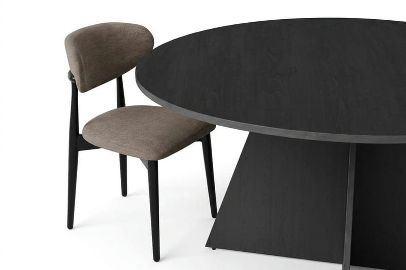 Vera spisegruppe rund 150 cm svart med 6 Molly spisestoler - Svart - Møbler - Bord - Spisegruppe