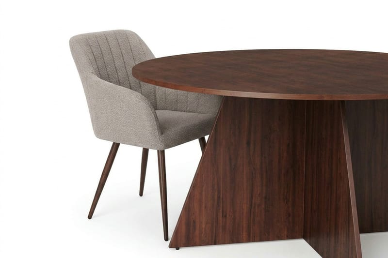 Vera spisegruppe rund 150 cm valnøtt med 6 Filippa spisestoler - Valnøtt - Møbler - Bord - Spisegruppe