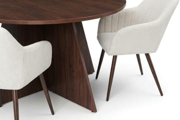 Vera spisegruppe rund 150 cm valnøtt med 6 Filippa spisestoler - Valnøtt - Møbler - Bord - Spisegruppe