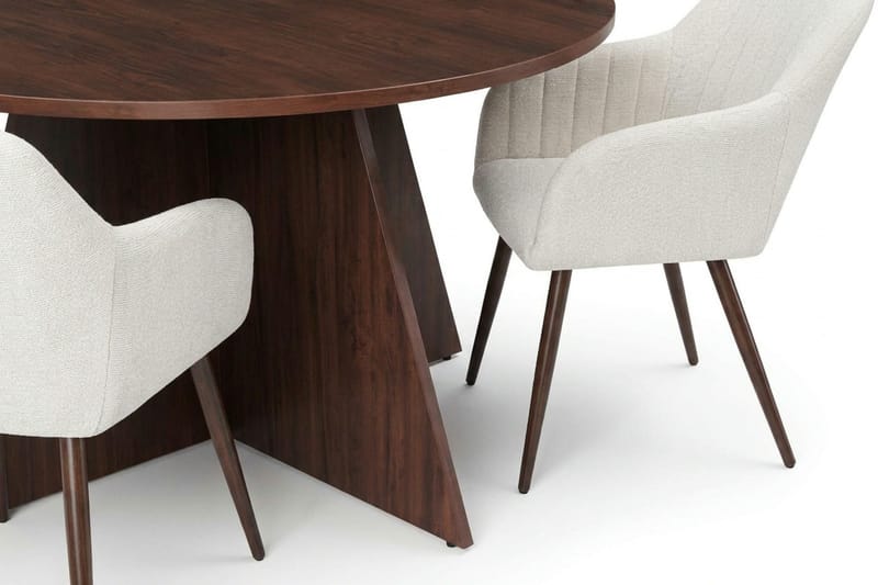 Vera spisegruppe rund 150 cm valnøtt med 6 Filippa spisestoler - Valnøtt - Møbler - Bord - Spisegruppe