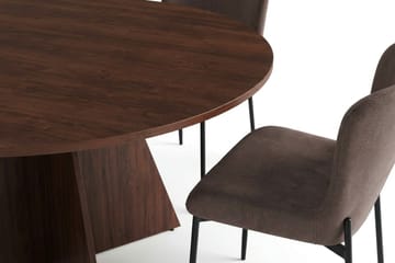 Vera spisegruppe rundt 150 cm valnøtt med 6 Elsie spisestoler - Valnøtt/Brun - Møbler - Bord - Spisegruppe