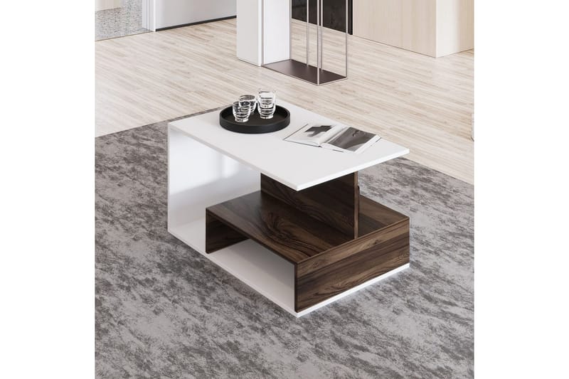 Veradia Sofabord 90 cm - Brun/Hvit - Møbler - Bord - Sofabord & salongbord