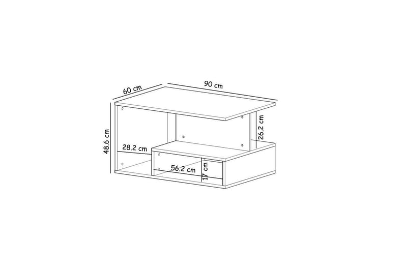 Veradia Sofabord 90 cm - Brun/Hvit - Møbler - Bord - Sofabord & salongbord