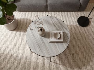 Verlen rundt sofabord 70 cm i metall med marmorplate - hvitgrå marmor svart - Møbler - Bord - Spisebord & kjøkkenbord