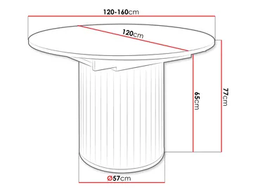 Veyricor Förlängningsbart Spisebord 120-160 cm Rundt - Beige - Møbler - Bord - Spisebord & kjøkkenbord