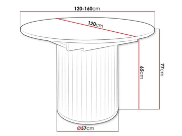 Veyricor Förlängningsbart Spisebord 120-160 cm Rundt - Svart - Møbler - Bord - Spisebord & kjøkkenbord