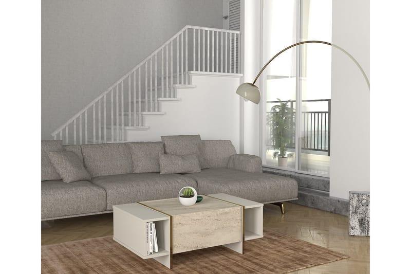 Veyron Sofabord 104 cm - Beige/Sandstein - Møbler - Bord - Sofabord & salongbord