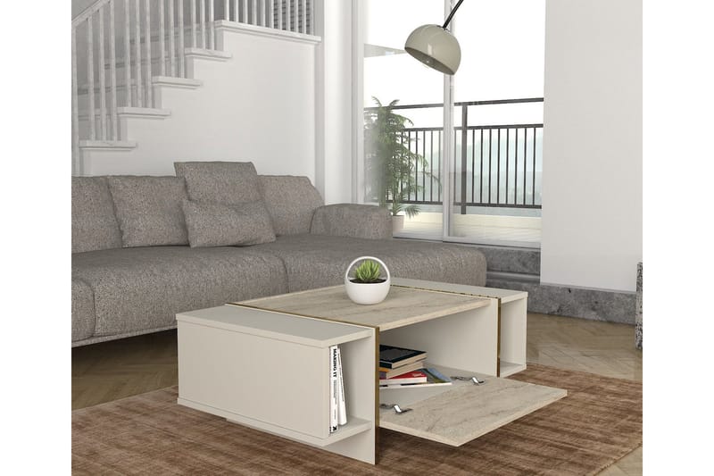 Veyron Sofabord 104 cm - Beige/Sandstein - Møbler - Bord - Sofabord & salongbord