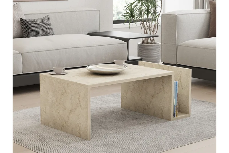 Vimenil Sofabord 87 cm - Beige - Møbler - Bord - Sofabord & salongbord